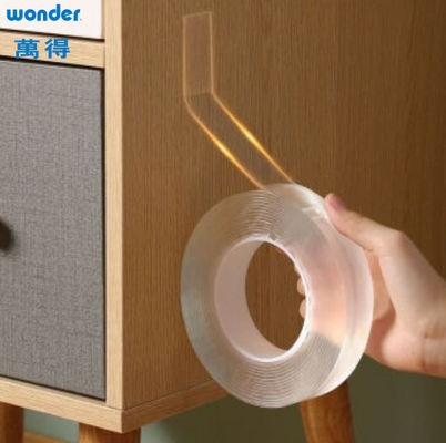 الصمغ Wonder نانو شريط رول 2.5mm سمك شفاف مزدوج الجانب جيل قابلة لإعادة التدوير