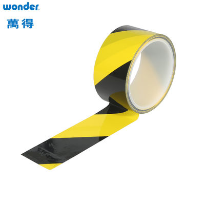 Wonder OPP تحذيرات الشرائط اللاصقة PVC الأصفر الأسود اللون الاستخدام الداخلي
