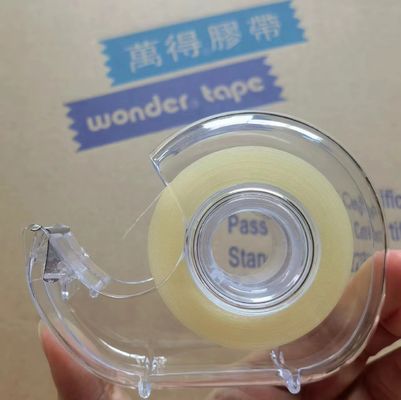 DIY صافي BOPP شريط المكتبات 18mm العرض الفردية الصفراء للمشاريع